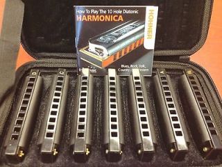   Bluesband Harmonica Set of 7 Harp Keys with Case Blues Band 1501/7