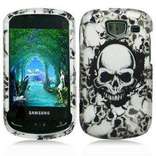 White Skull Hard Snap On Cover Case Protector for Samsung Brightside 