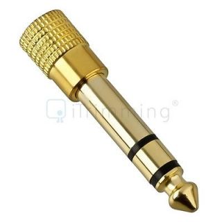   Male to 1/8 3.5mm Jack Stereo Headphone Audio Adapter M/F Gold