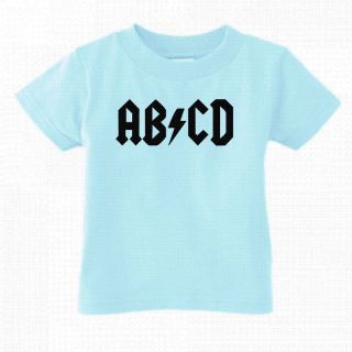 AB/CD ROCK COOL CUSTOM KIDS YOUTH OR TODDLER TSHIRT BLUE BOYS NEW 