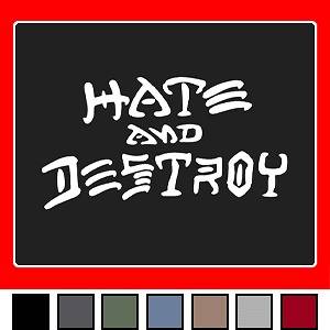 HATE AND DESTROY & THRASHER 666 SKATEBOARD T SHIRT S XX