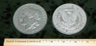 REPLICA 1884 Morgan Silver Dollar BIG HUGE JUMBO 3 COIN REPLICA 