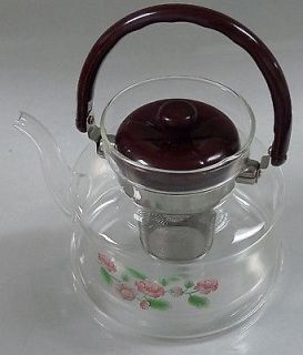 Pyrex Heat resistant Glass Kettle Tea Pot with S/S Strainer FTP057