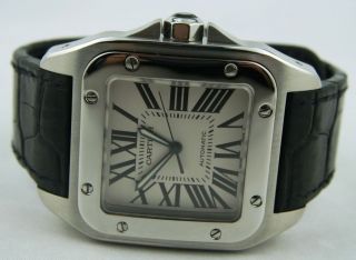Cartier Santos 100 Steel Automatic XL Mens Watch W20073X8