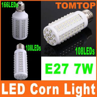 E27 7W 108/166 LED Corn Light Bulb Lamp 220V White/Warm White Ultra 