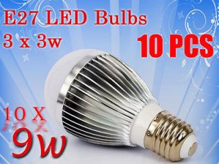   9W (3 x 3W) E27 Energy Saving LED Light Bulbs Lamp Cool White Lighting