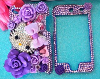 HELLO KITTY Ipod Touch 4g 5g 4th 5th Gen PURPLE CRYSTAL BLING 3D DECO 