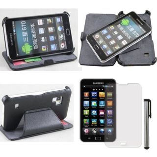   Samsung Galaxy Player 5.0 YP G70 Leather Wallet Case +Protector+Stylus