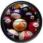 Personalized Billiards Pool Table Den Decor Clock Gift