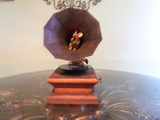Department 56 antique record player music box with mice adorable