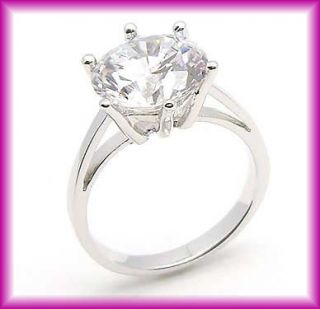  Carats~~~Size 8~~~18K GP White Gold Plated CZ Wedding Ring