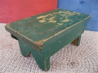 Antique Primitive Country 11 Foot Stool Footstool Bench, Pine Wood 