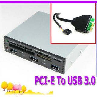   Panel PCI E To USB 3.0 4 Port Hub Combo+2.0 Card Reader 4 Port NM