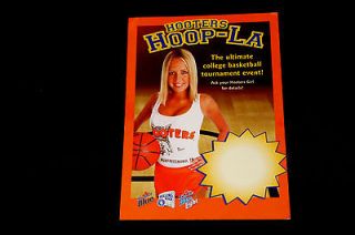 Hooters Calendar Girl in uniform Hoop La Basketball Mini Poster Sign 
