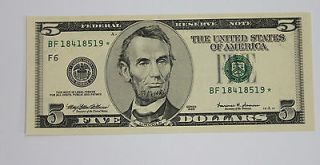 1999, New York, *STAR NOTE*, $5.00, Five Dollar Bill, BF18418519*