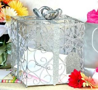 Silver WEDDING CARD BOX Reception Gift Card / Money Box