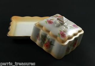   STAFFORDSHIRE VINTAGE JAMES KENT BUTTER DISH AND COVER 1950 1989 MINT