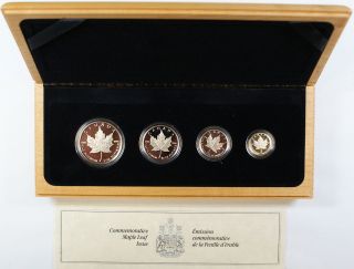 1989 Canada 4 Piece Proof Platinum Maple Leaf Coin Set, In Box w/ COA