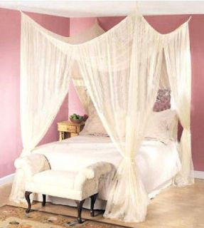 DREAMMA 4 POST BEDS CANAPY BEDROOM MOSQUITO BUG NET QUEEN KING SIZE 