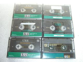 Sony Chrome Super Class UX S 90 / 60 Cassette Tapes Lot of 6