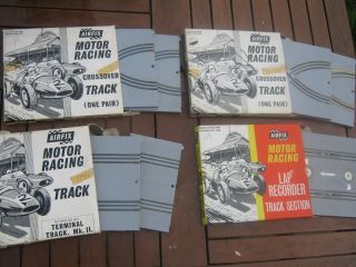AIRFIX MOTOR RACING SET & 4 TRACK PARTS IN ORIGINAL BOXES  EXCELLENT