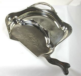 Art Nouveau Silver Plate Crumb Tray and Brush