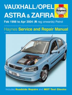 Vauxhall Opel Astra Zafira 1998 2004 Haynes Manual 3758