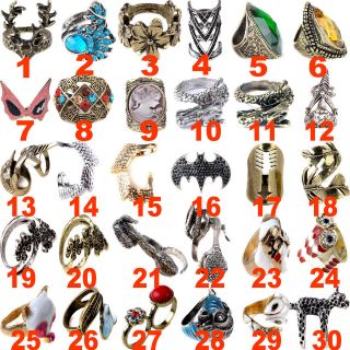 New Vintage Cocktail Party Rock Rhinestone Knuckle Animal Gothic 