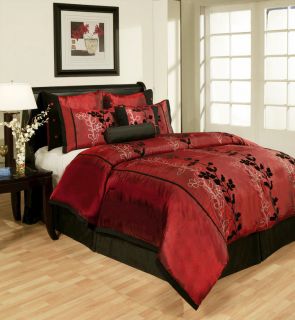 black red comforter queen in Bed in a Bag