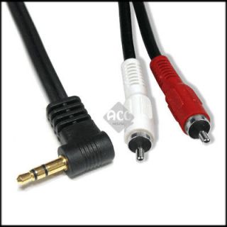 Right angle Stereo 3.5mm 1/8 to RCA  to AMP audio cable 1.5M 5 FT