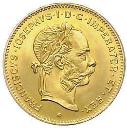 AUSTRIA SOLID GOLD 4 FLORIN / 10 FRANKEN RARE COIN 1892 *