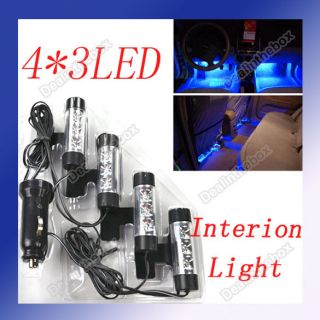4x 3LED Car Charge 12V Glow Interior Decorative Neon Atmosphere Lights 