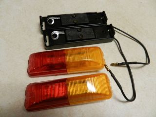   Light RED & AMBER 1x4.0 Surface mount w/ base Clearance Marker trailer