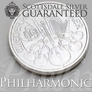 oz Silver Austrian Philharmonic Coin 2012   One Troy oz .999 Bullion