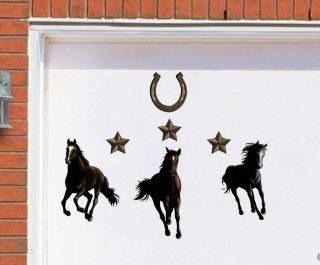 Western Running Horses Decorative Garage Door Magnets ~New~