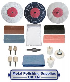  Brass Steel Metal Polishing Kit 17pc By PolishKing 4 x 1/2 GPKA 4001