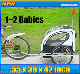 IN 1 Baby Bike Stroller Trailer Large Bicycle w/ Canopy Drawbar 