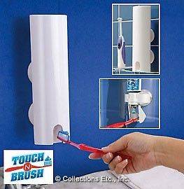 Touch N Brush TOOTHPASTE DISPENSER Hands Free Bathroom Holder 
