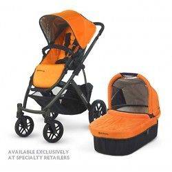 Uppa Baby 2012 VISTA Stroller In Drew (Tangerine)   Graphite Frame