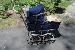 Vintage Allwin COMFORT BABY CARS Blue Pram Carriage Stroller British 