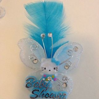 12 Hello Kitty Baby Shower Glitter Butterfly Pins For Favors Or Games