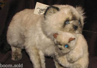 1983~AVANTI~Hi​malayan Cat with Kitten~Baby Siamese~With Tag~Stuffed 