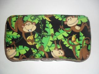 Green & Brown Monkey Theme Baby Wipes Case