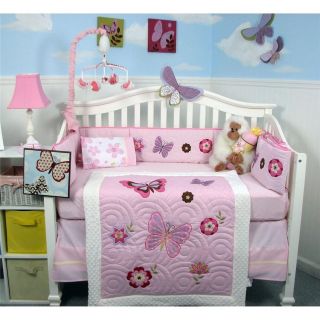 Butterflies Breeze Baby Crib Nursery Bedding 13 pcs Set included 