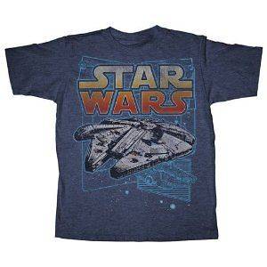   Falcon Navy Blue Star Wars Large Tshirt Shirt Hans Solo Chewy