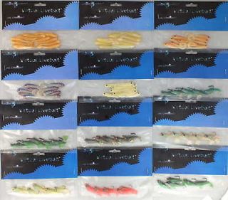  LURES SOFT PLASTIC LURES 12 PACKS, 7 RIGGED, 5 UNRIGGED, 85 LURES 