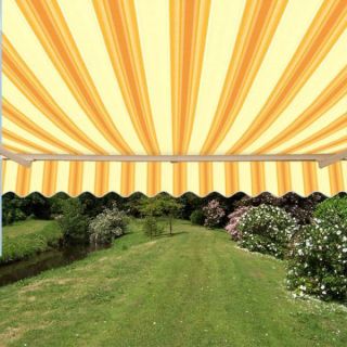   RETRACTABLE AWNING MULTISTRIPES YELLOW PATIO AWNING CHOOSE YOUR SIZE
