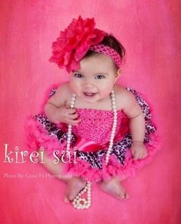 Baby Hot Pink Leopard Pettiskirt Crochet Tube Top 2pc