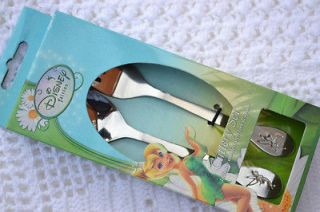   FAIRIES ☆ TINKERBELL CHILDRENS FORK SPOON CUTLERY SET 3 YEARS + NEW