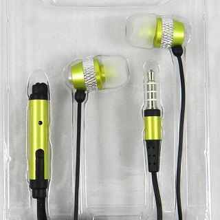 NEW EXTRA BASS 3.5 MM STERO HEADSET W/ MIC FOR LG PHONES GREEN BLACK 